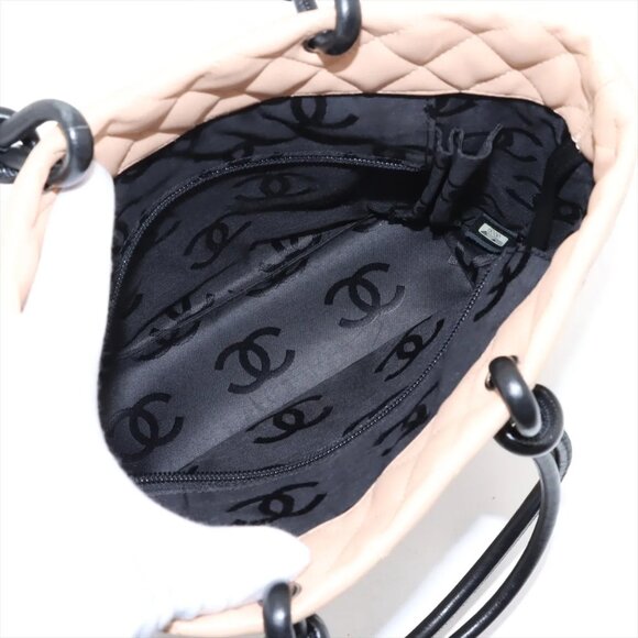 Chanel Cambon Line Lambskin Tote bag Beige x black - Picture 7 of 14